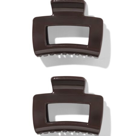 HEMA Haarklem 5cm vierkant bruin - 2 stuks | HEMA