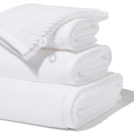 HEMA Handdoek - zware kwaliteit diagonaal wit (wit) | HEMA