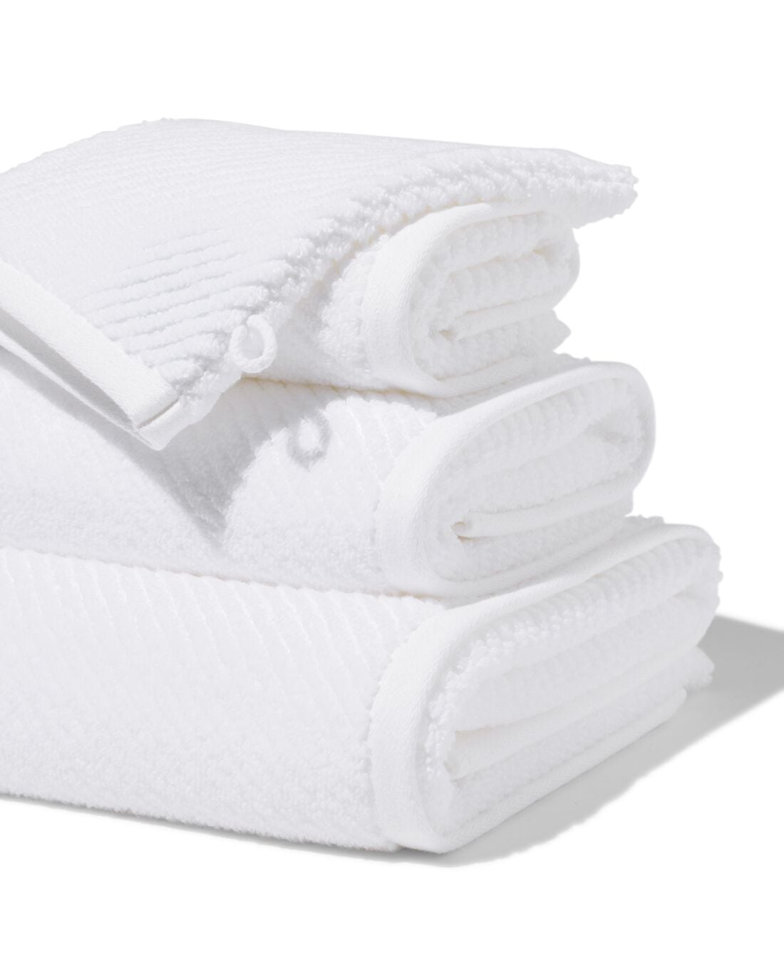 HEMA Handdoek - zware kwaliteit diagonaal wit (wit) | HEMA