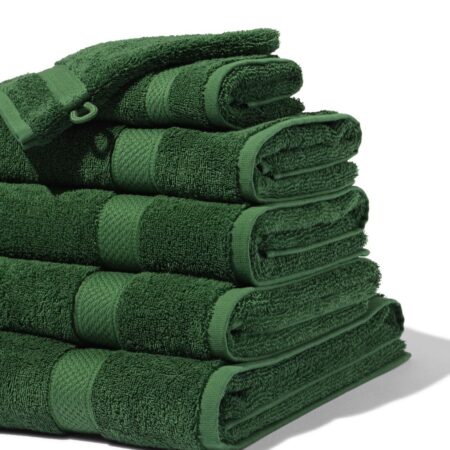 HEMA Handdoeken - zware kwaliteit bosgroen (bosgroen) | HEMA