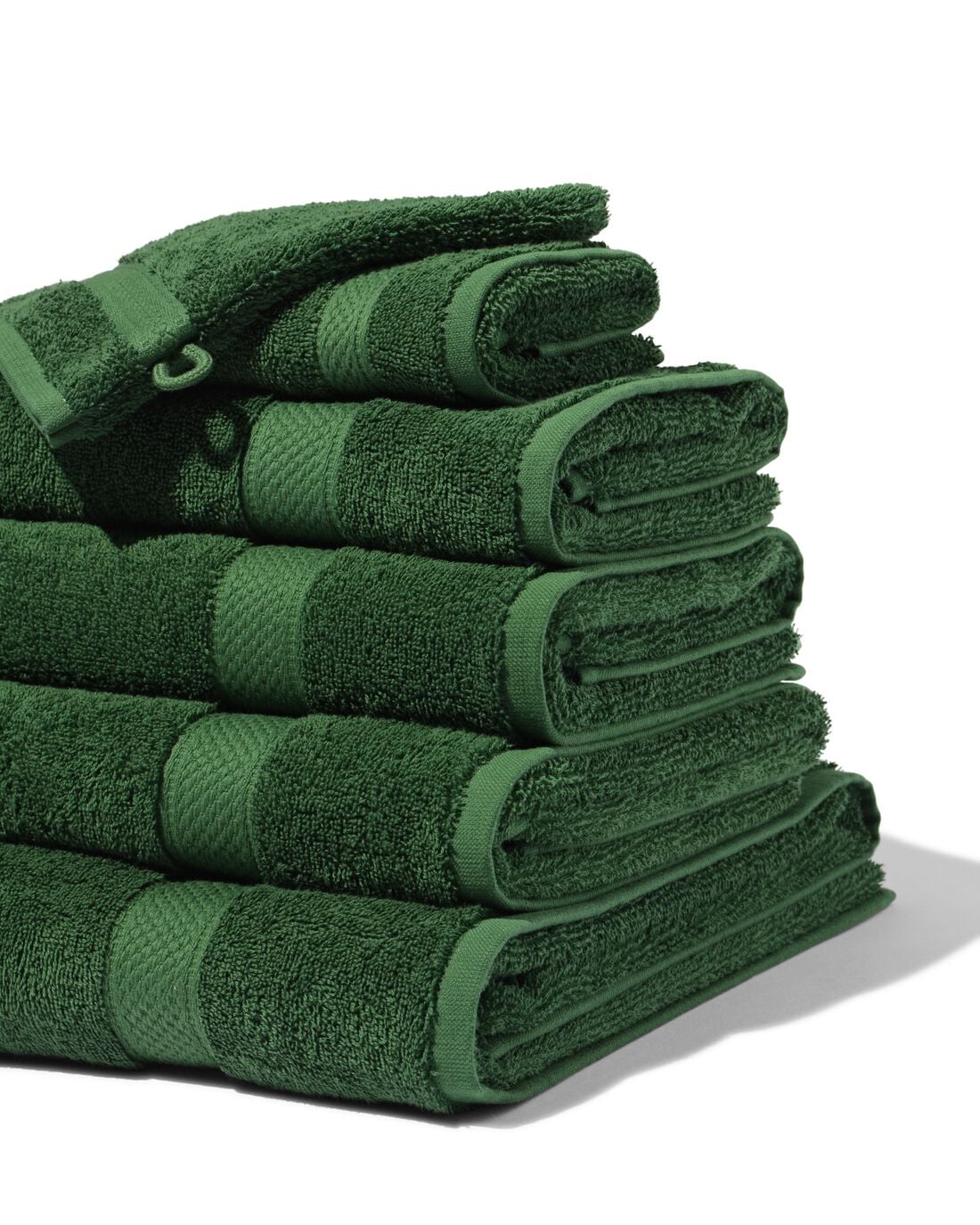 HEMA Handdoeken - zware kwaliteit bosgroen (bosgroen) | HEMA