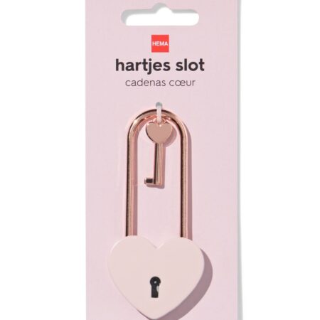 HEMA Hangslot hart 4.5x0.8x9.5cm metaal (roze) | HEMA