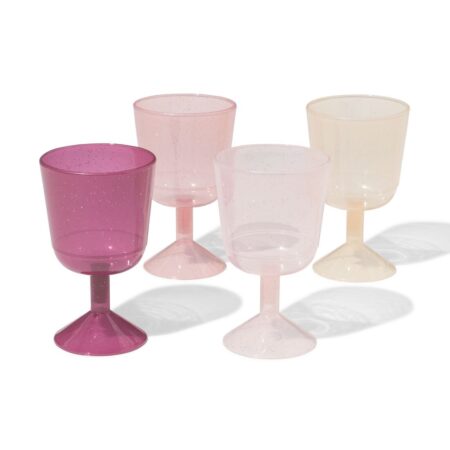 HEMA Herbruikbare wijnglazen glitter - 4 stuks | HEMA