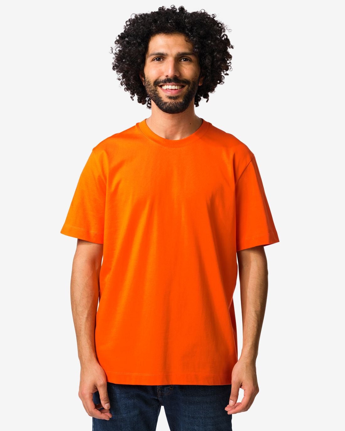 HEMA Heren T-shirt Elias relaxed fit WK oranje (oranje) | HEMA