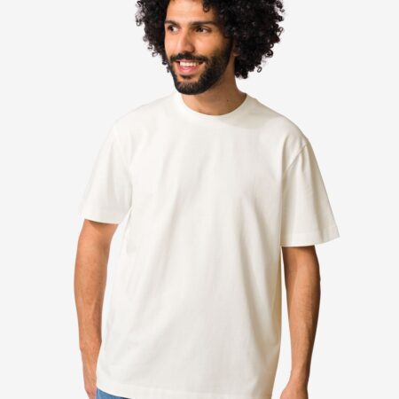 HEMA Heren T-shirt Elias relaxed fit gebroken wit (gebroken wit) | HEMA