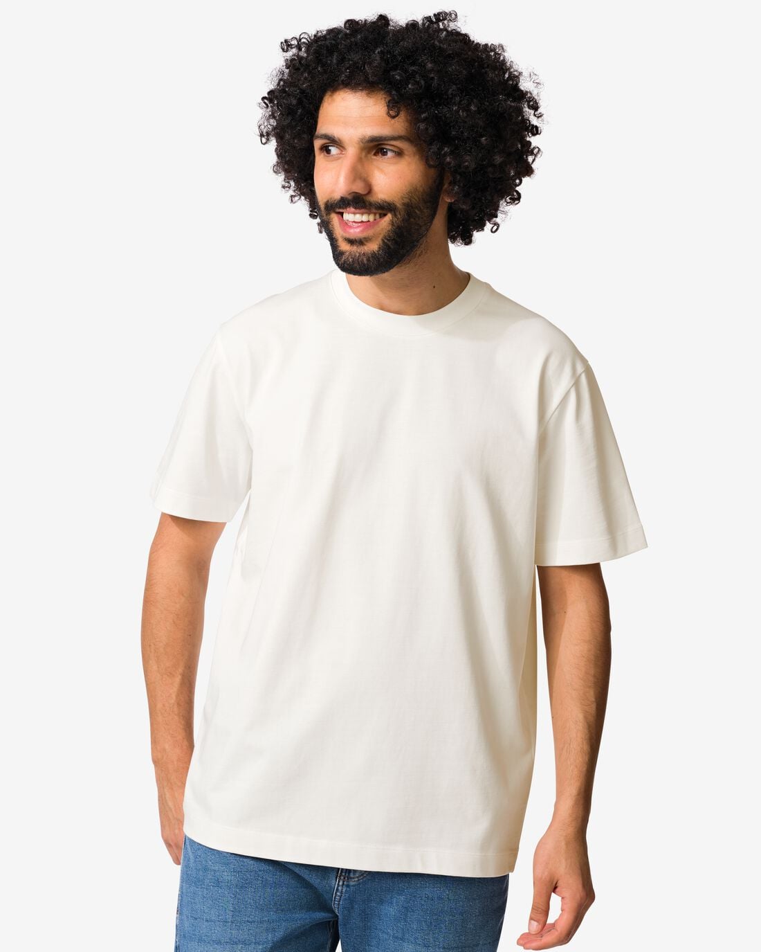 HEMA Heren T-shirt Elias relaxed fit gebroken wit (gebroken wit) | HEMA