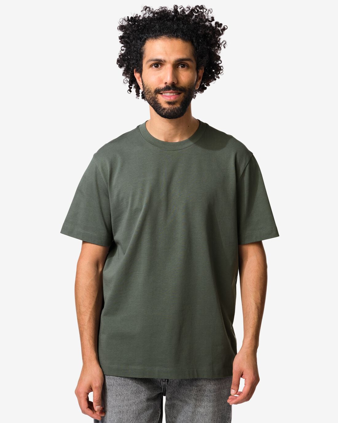 HEMA Heren T-shirt Elias relaxed fit grijs (grijs) | HEMA