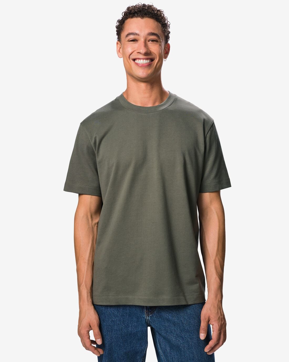 HEMA Heren T-shirt Elias structuur donkergrijs (donkergrijs) | HEMA