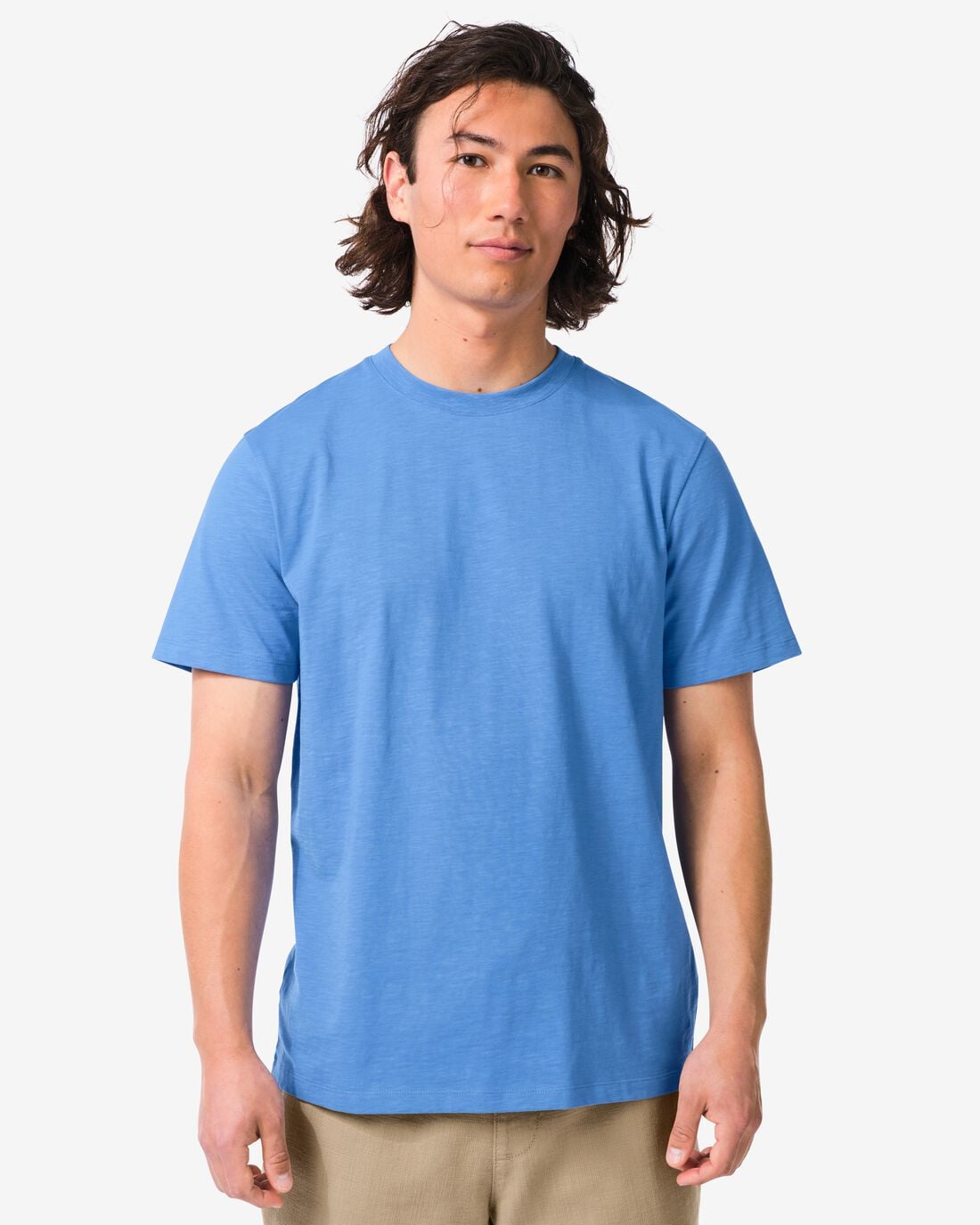 HEMA Heren T-shirt Jaap slub lichtblauw (lichtblauw) | HEMA
