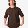 Heren T-shirt Job oversized fit donkerbruin