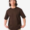 HEMA Heren T-shirt Job oversized fit donkerbruin (donkerbruin) | HEMA