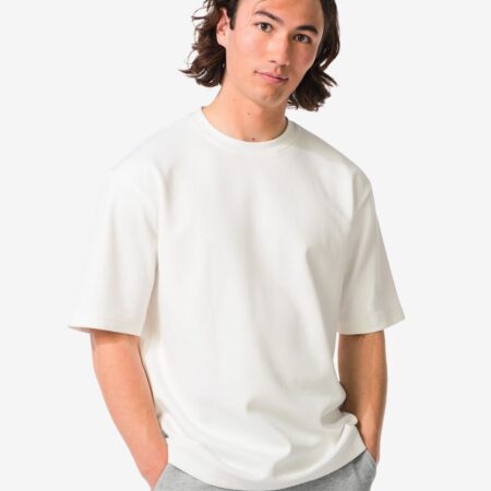 HEMA Heren T-shirt Job oversized fit gebroken wit (gebroken wit) | HEMA