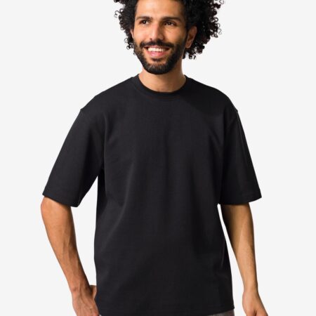 HEMA Heren T-shirt Job oversized fit zwart (zwart) | HEMA