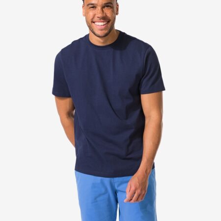 HEMA Heren T-shirt regular fit donkerblauw (donkerblauw) | HEMA