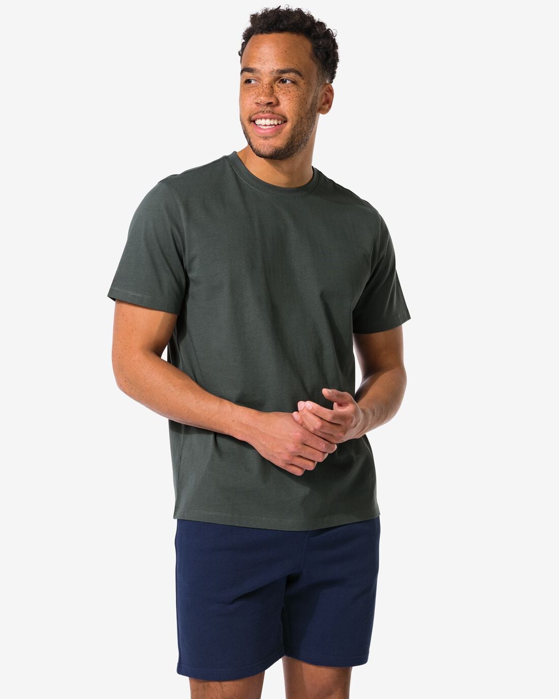 HEMA Heren T-shirt regular fit grijs (grijs) | HEMA