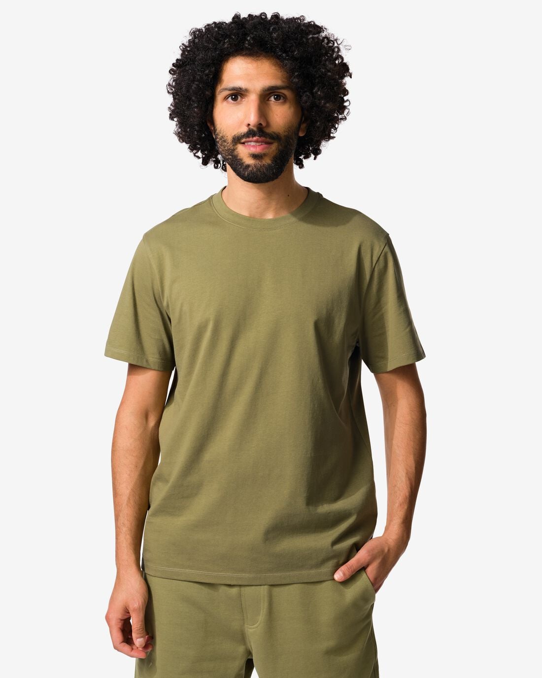 HEMA Heren T-shirt regular fit middengroen (middengroen) | HEMA