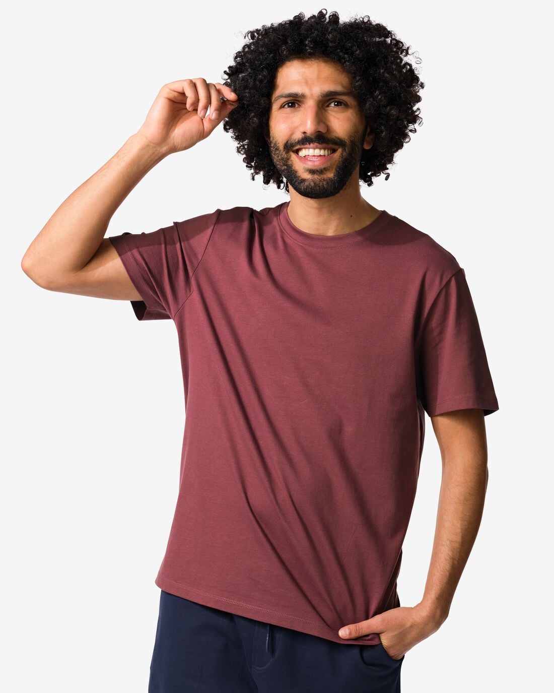 HEMA Heren T-shirt regular fit middenrood (middenrood) | HEMA