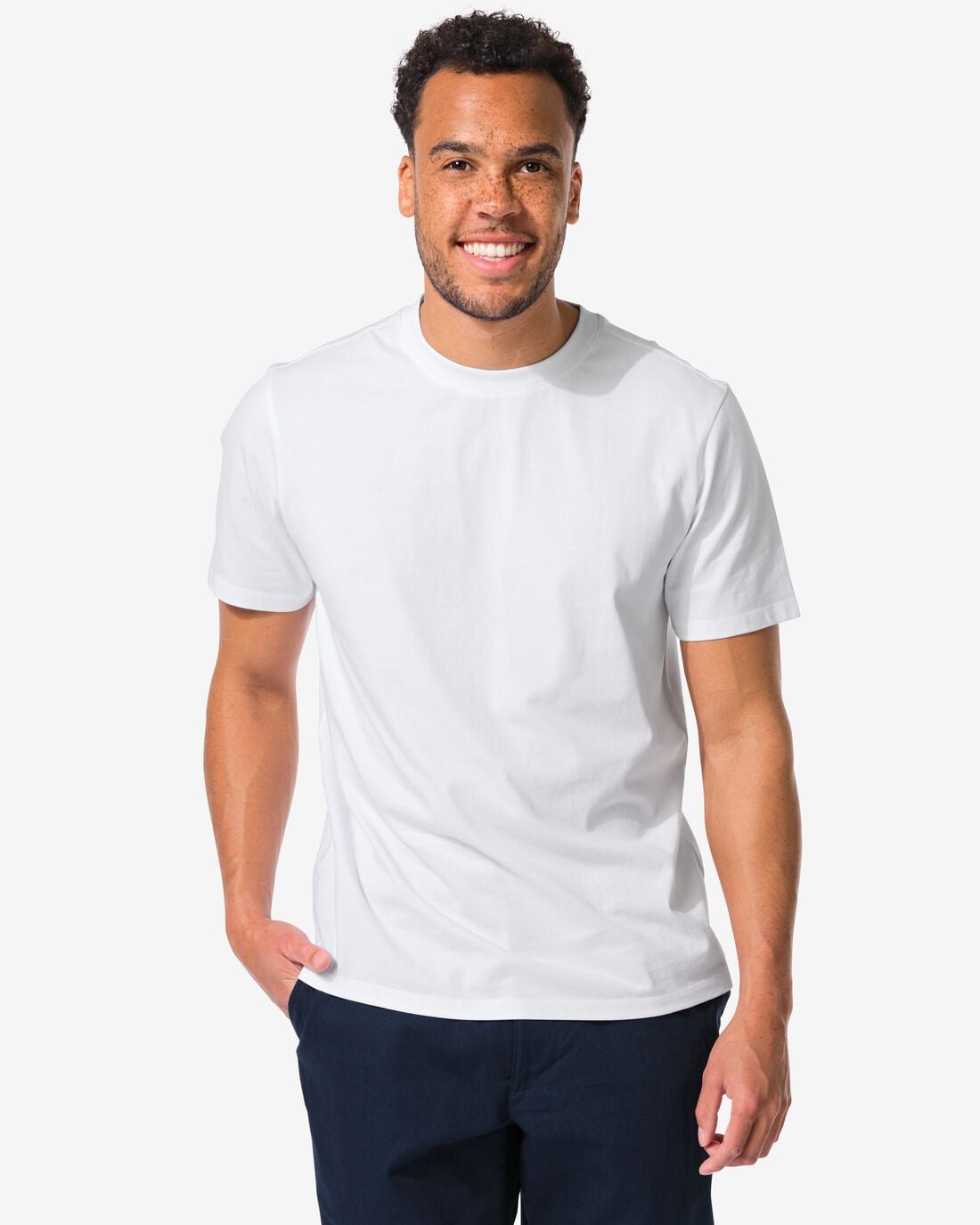 HEMA Heren T-shirt regular fit wit (wit) | HEMA