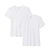 Heren T-shirts slim fit diepe v-hals - 2 stuks wit