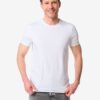 HEMA Heren T-shirts slim fit o-hals - 2 stuks wit (wit) | HEMA