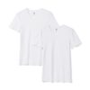 Heren T-shirts slimfit v-hals - 2 stuks wit