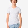 HEMA Heren T-shirts slimfit v-hals - 2 stuks wit (wit) | HEMA