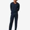 HEMA Heren pyjama donkerblauw (donkerblauw) | HEMA