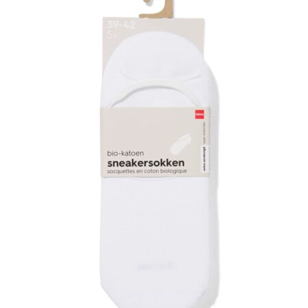 Heren sneakersokken - 5 paar wit