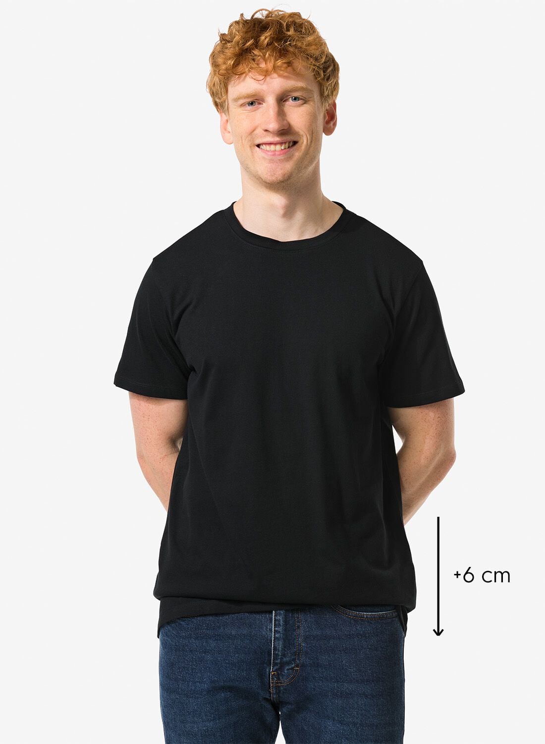 HEMA Heren t-shirt regular fit o-hals extra lang - 2 stuks zwart | HEMA
