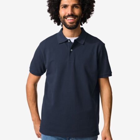 HEMA Herenpolo Denton regular fit donkerblauw (donkerblauw) | HEMA