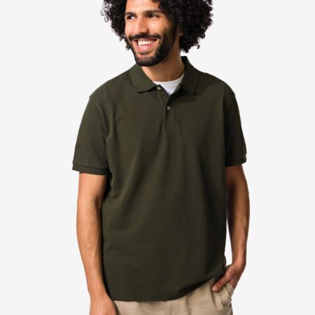 HEMA Herenpolo Denton regular fit piqué donkergroen (donkergroen) | HEMA