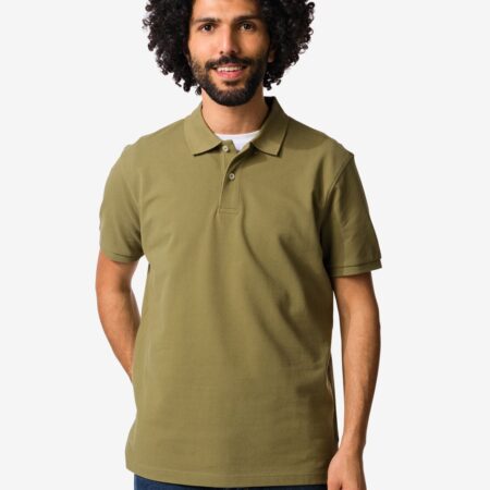 HEMA Herenpolo Denton regular fit piqué middengroen (middengroen) | HEMA