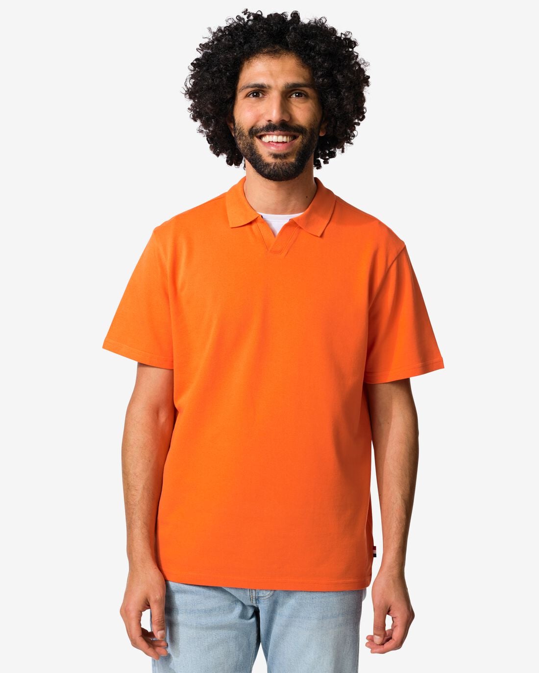 HEMA Herenpolo Jack piqué WK oranje (oranje) | HEMA