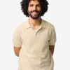 HEMA Herenpolo Kris structuur beige (beige) | HEMA