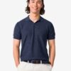 HEMA Herenpolo Kris structuur donkerblauw (donkerblauw) | HEMA