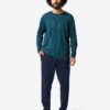 HEMA Herenpyjama Jesse jersey strepen donkerblauw (donkerblauw) | HEMA