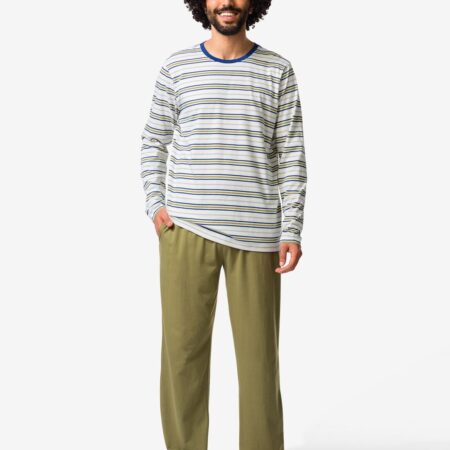 HEMA Herenpyjama Jonas jersey retro gebroken wit (gebroken wit) | HEMA