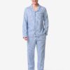 HEMA Herenpyjama Palle poplin strepen middenblauw (middenblauw) | HEMA
