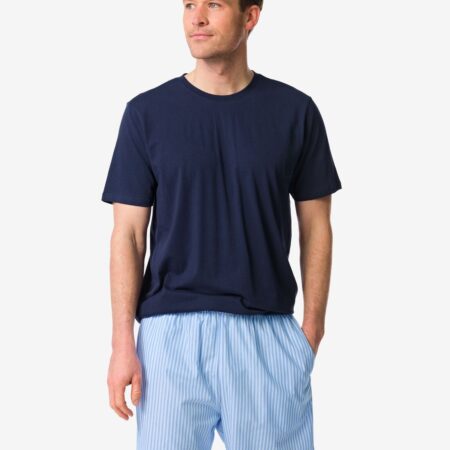 HEMA Herenshortama Philip jersey strepen lichtblauw (lichtblauw) | HEMA