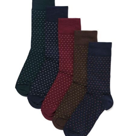 Herensokken grafisch - 5 paar donkerblauw