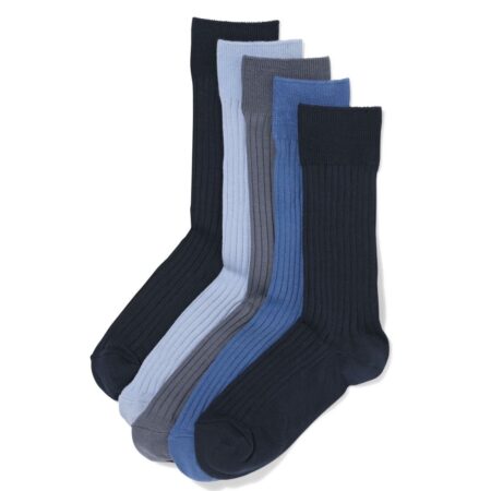 HEMA Herensokken rib - 5 paar donkerblauw (donkerblauw) | HEMA