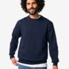 HEMA Herentrui Daryl regular fit sweatstof donkerblauw (donkerblauw) | HEMA