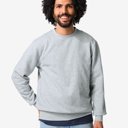 HEMA Herentrui Daryl regular fit sweatstof lichtgrijs (lichtgrijs) | HEMA