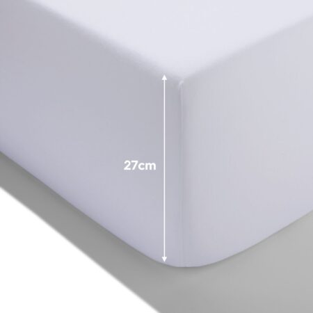 HEMA Hoeslaken 180x220cm hotel katoen percal wit (wit) | HEMA