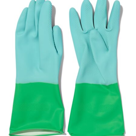 HEMA Huishoudhandschoenen latex blauw L (8-8.5) | HEMA