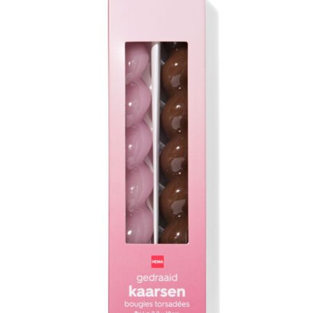 HEMA Huishoudkaarsen ⌀2.2x20cm draai roze - 2 stuks (roze) | HEMA