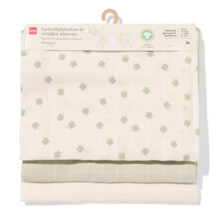 HEMA Hydrofieldoek 60x60cm klaver - 3 stuks | HEMA