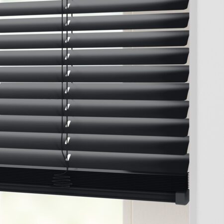 HEMA Jaloezie aluminium zijdeglans 25mm zwart (zwart) | HEMA