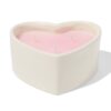 HEMA Kaars drie lonten 13x10cm keramiek hartvorm roze | HEMA