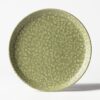 Kaarsenplateau ⌀26x5cm Zwier keramiek spikkel groen